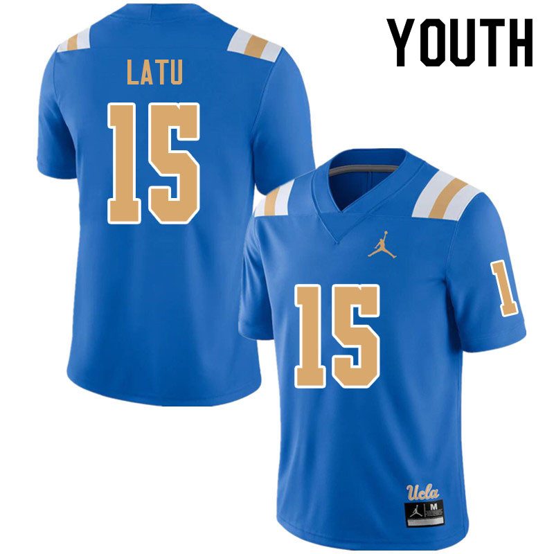 Jordan Brand Youth #15 Laiatu Latu UCLA Bruins College Football Jerseys Sale-Blue - Click Image to Close